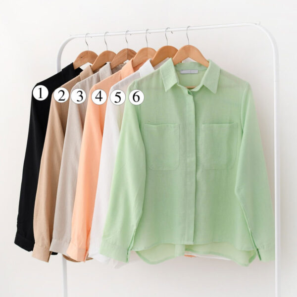 شومیز رنگی جیب دار کد 179 - Image 2