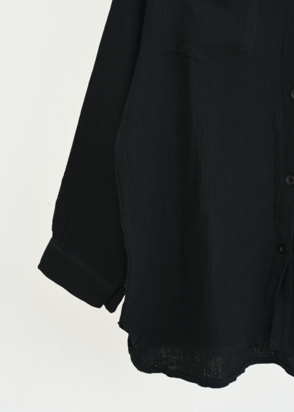 شومیز موسلین آستین بلند مشکی - Image 3