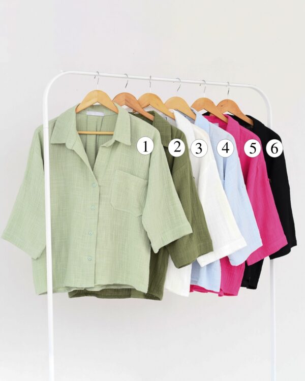 شومیز رنگی آستین سه ربع کد235 - Image 7