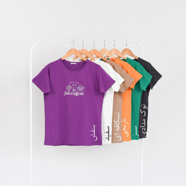 تیشرت طرح دار گل کد 114 - Image 2