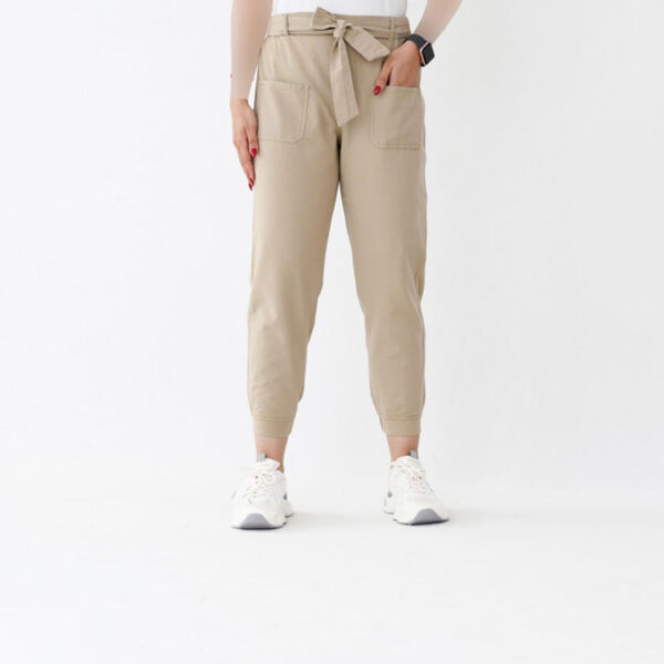 شلوار لینن کمربند دار کد 103 - Image 3