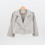 ترنچ کت کوتاه کمربند دار کد 528 - Image 6