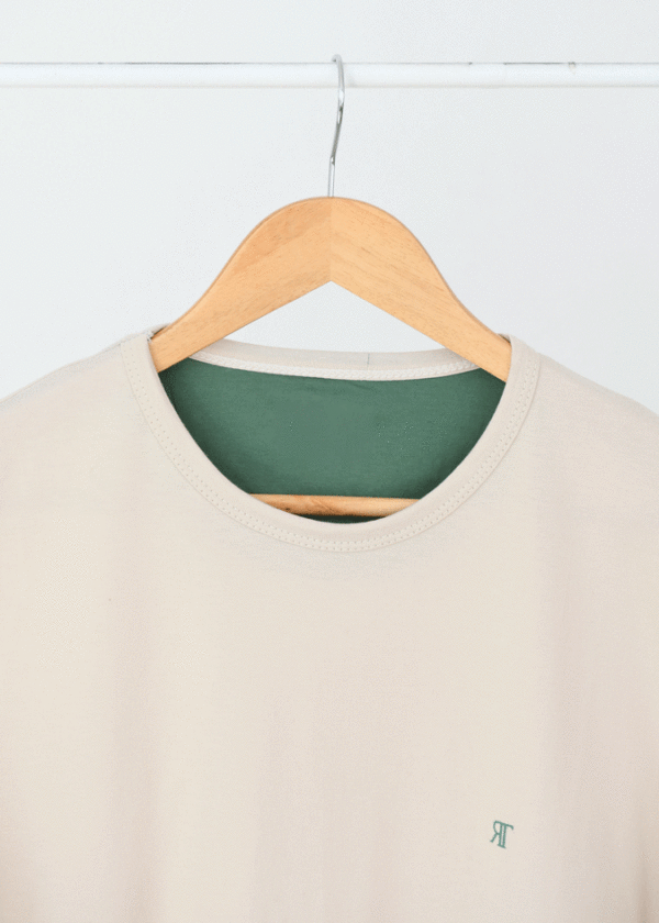 تیشرت رنگی مردانه کرم - Image 2