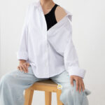 شومیز کتان سفید کد 773