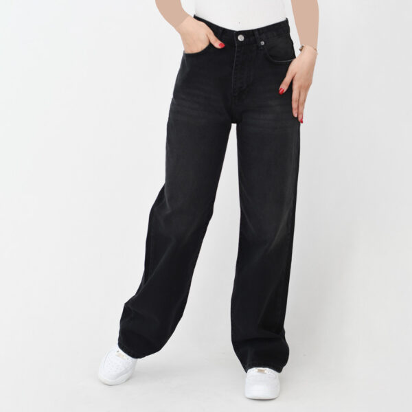 شلوار نیم بگ جین زغالی کد 623 - Image 2