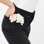 شلوار نیم بگ جین زغالی کد 623