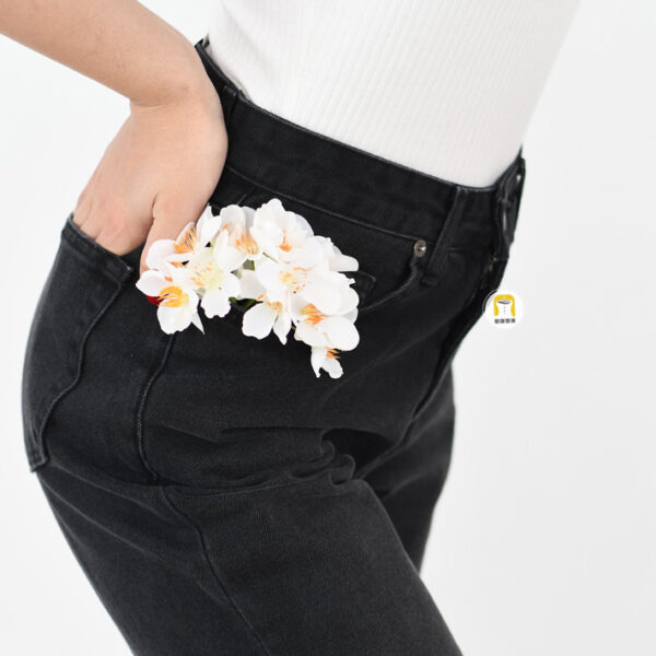 شلوار نیم بگ جین زغالی کد 623 - Image 1