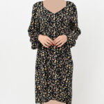 پیراهن مشکی گل دار کد 649 - Image 5