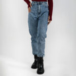 شلوار جین مام فیت آبی کد 1101 - Image 3