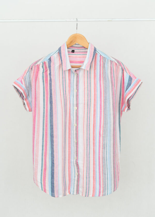 پیراهن راه راه صورتی - Image 1