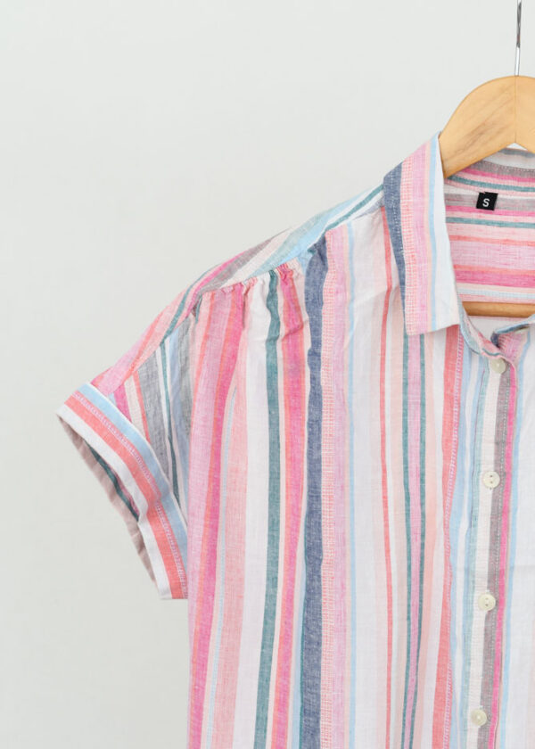 پیراهن راه راه صورتی - Image 3