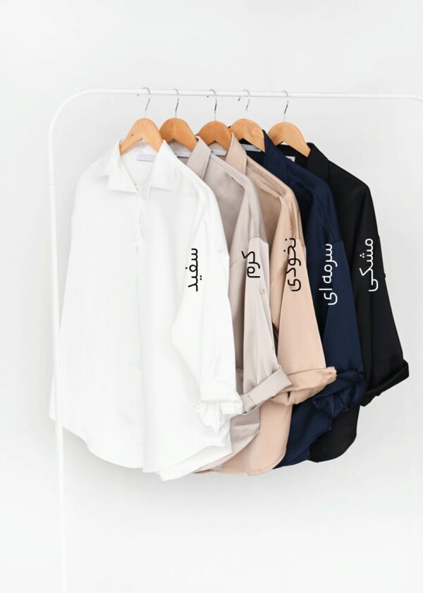 شومیز ساتن جلو دکمه - Image 2