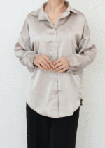 شومیز ساتن جلو دکمه - Image 7