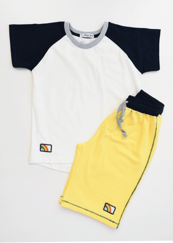 ست-اسپرت--(3) ست تیشرت و شلوارک رنگین کمان - Image 1