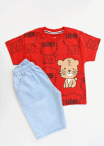 ست تیشرت و شلوارک طرح دار بچگانه