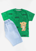 ست تیشرت و شلوارک طرح دار بچگانه