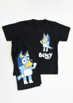 ست تیشرت و شلوارک بلویی مشکی