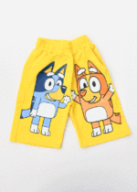 ست تیشرت و شلوارک بلویی زرد - Image 2