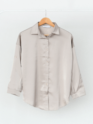 شومیز ساتن جلو دکمه