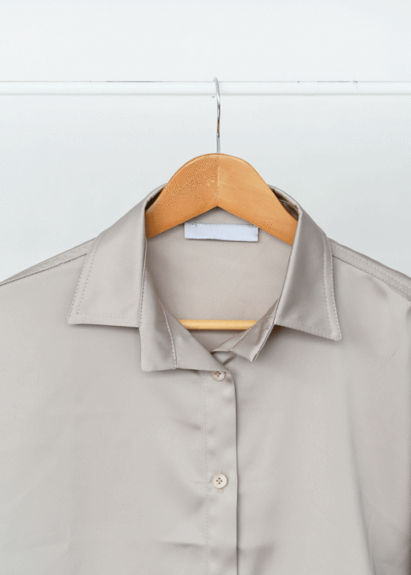 شومیز ساتن جلو دکمه - Image 3