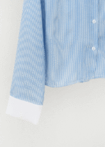 شومیز راه راه آبی یقه سفید - Image 2