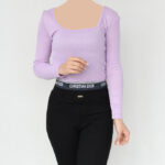 بلوز کراپ یقه خشتی - Image 8