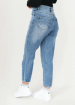 شلوار جین مام استایل آبی - Image 5