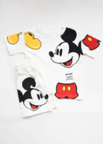 ست تیشرت و شلوارک طرح دار میکی بچگانه