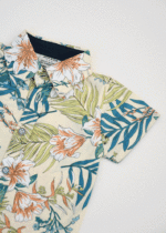 ست پیراهن شلوارک طرح دار بچگانه لیمویی - Image 3