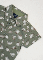 ست پیراهن و شلوارک طرح دار بچگانه سبز - Image 2