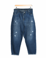 شلوار جین مام استایل پشت کش سرمه ای