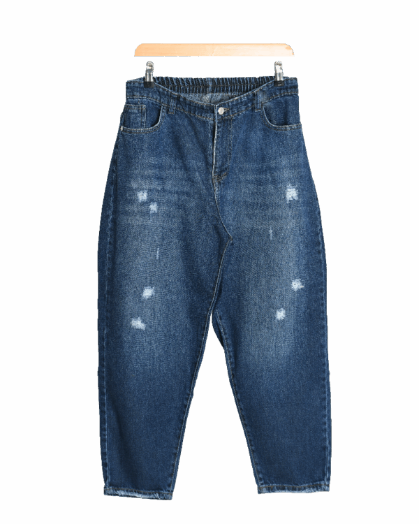 DSC_8953 شلوار جین مام استایل پشت کش سرمه ای - Image 1