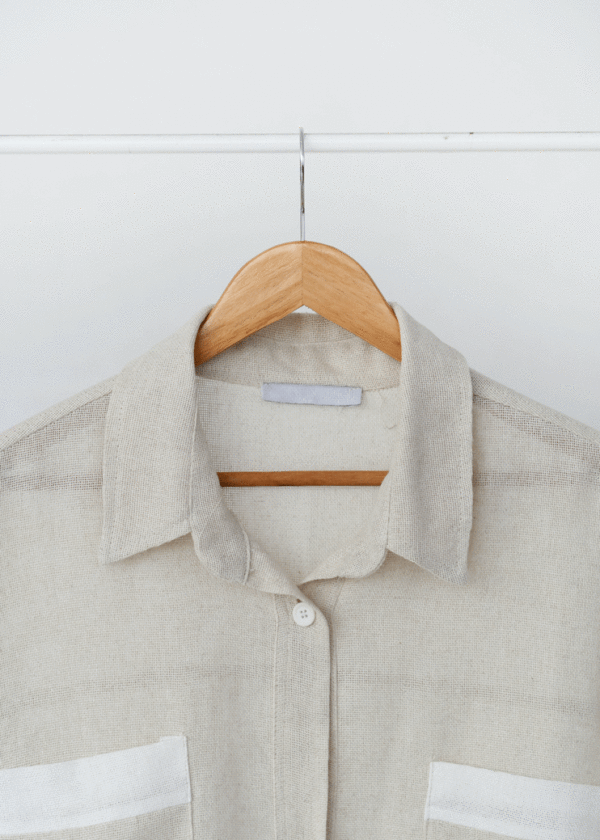 شومیز حصیری کرم - Image 4