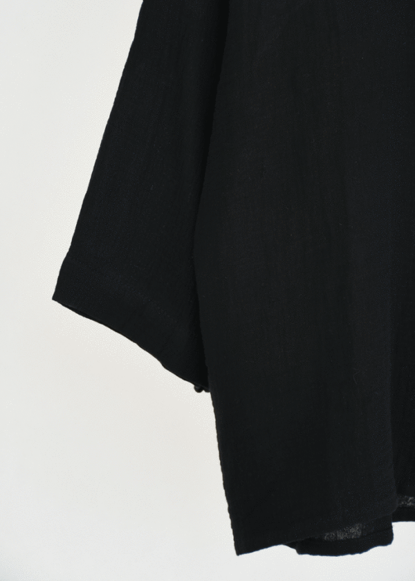 شومیز موسلین تک جیب مشکی - Image 3