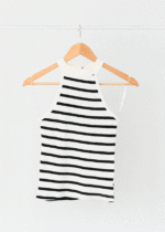 کراپ حلقه ای راه راه یقه دو سانت