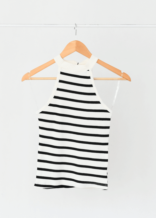 تاپ-راه-راه-(2) کراپ حلقه ای راه راه یقه دو سانت - Image 1