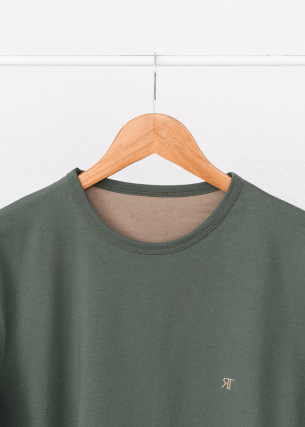 تیشرت مردانه رنگی سبز تیره - Image 3