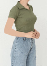 تیشرت کبریتی یقه دار رنگی - Image 3