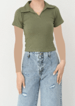 تیشرت کبریتی یقه دار رنگی - Image 4