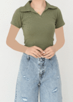 تیشرت کبریتی یقه دار رنگی - Image 5