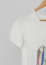 تیشرت یقه هفت گلدوزی - Image 2