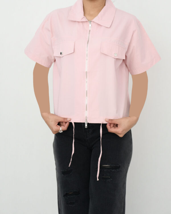 شومیز آستین کوتاه جلو زیپ - Image 5