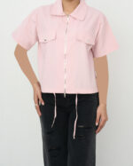 شومیز آستین کوتاه جلو زیپ - Image 4