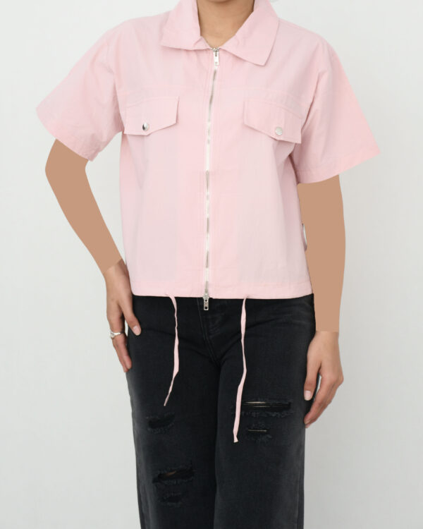 شومیز آستین کوتاه جلو زیپ - Image 4