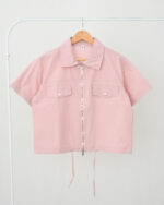 شومیز آستین کوتاه جلو زیپ