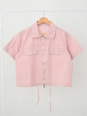 شومیز آستین کوتاه جلو زیپ