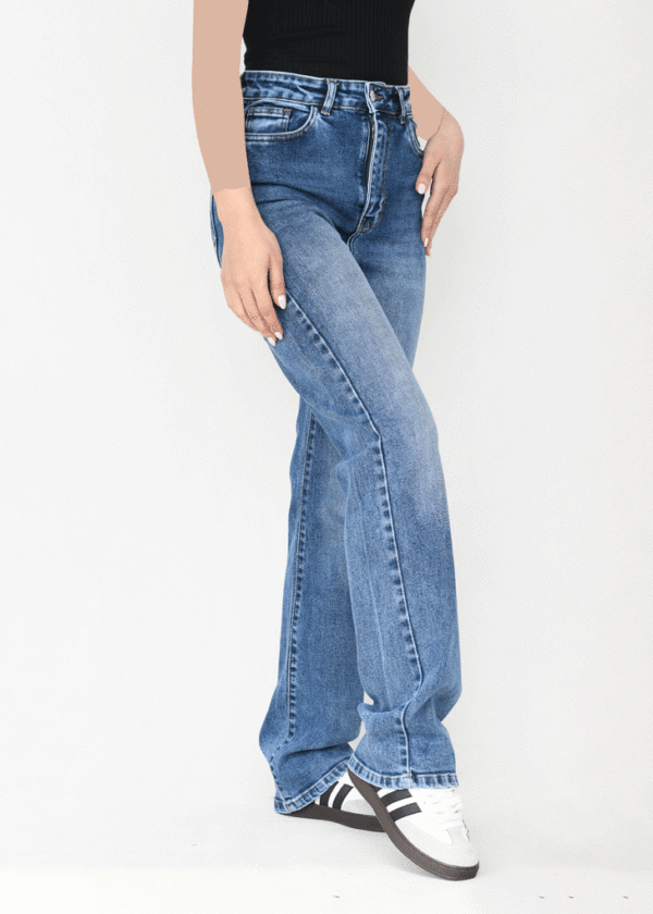 شلوار راسته جین آبی تیره - Image 5