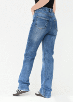 شلوار راسته جین آبی تیره - Image 4