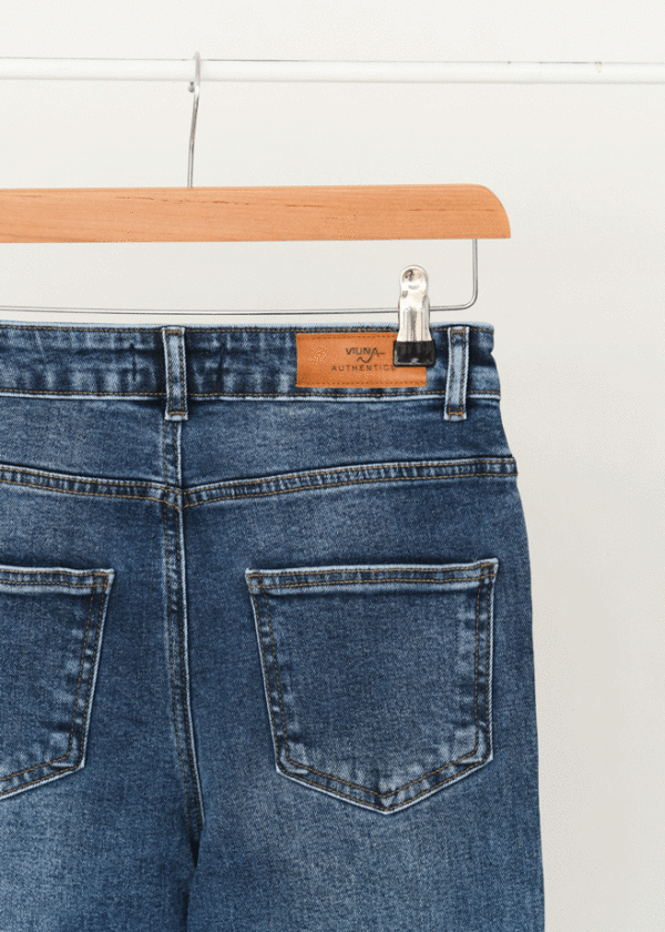 شلوار راسته جین آبی تیره - Image 8