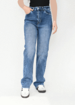 شلوار راسته جین آبی تیره - Image 6